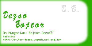 dezso bojtor business card